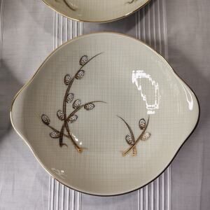 TEXTURE JAPAN Cat Set of 4 Cereal Soup Bowls Gold Trim Asian Vintage‎ -A